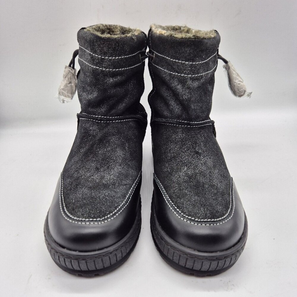 OTBT Women's Snow Boots Size 6 M Black Fanfare Reversible Spikes Leather Textil